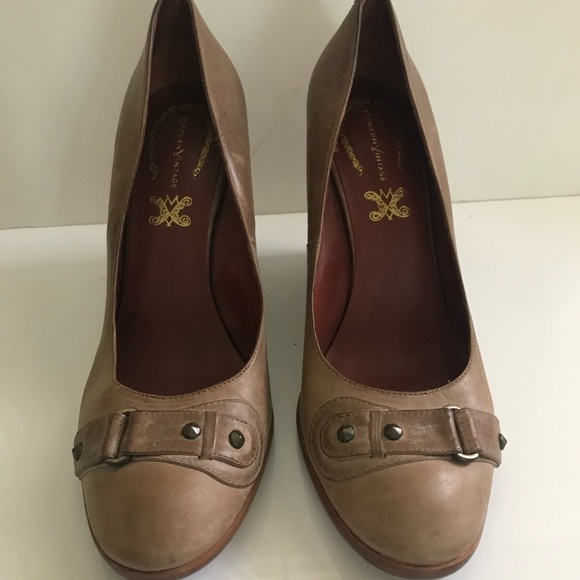 Modern Vintage brown leather wedge 39 Italy - Picture 2 of 5